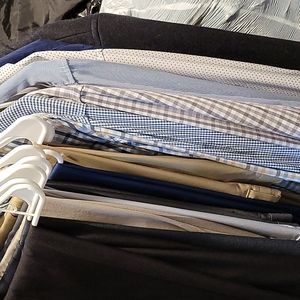 19pc XL L LOT of Men's Long Sleeve Shirts Pants Work Wear